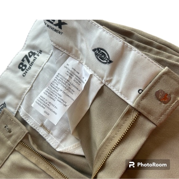 Dickies khaki 874 flex work pants 32x30 new without tags - Picture 2 of 3